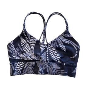 Joy Lab Leaf Print Strappy Cross Back Sports Bra XS